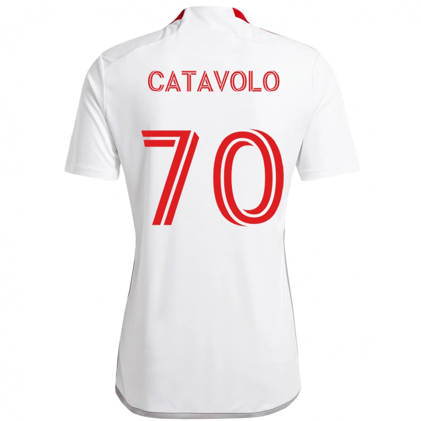 Danxen Hombre Camiseta Matthew Catavolo #70 Rojo Blanco 2ª Equipación 2025/26 La Camisa México