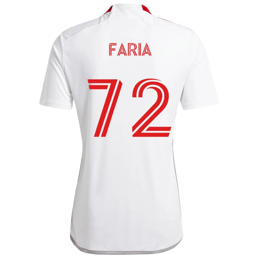 Danxen Hombre Camiseta Jordan Faria #72 Rojo Blanco 2ª Equipación 2025/26 La Camisa México