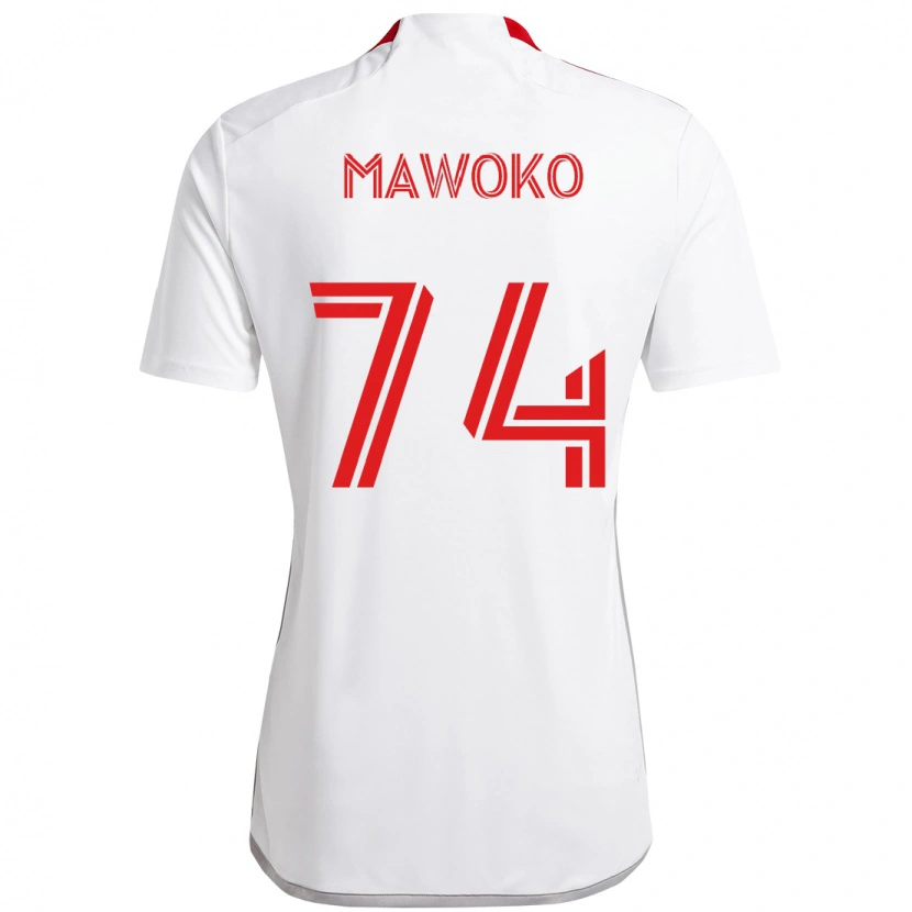 Danxen Hombre Camiseta Kundai Mawoko #74 Rojo Blanco 2ª Equipación 2025/26 La Camisa México