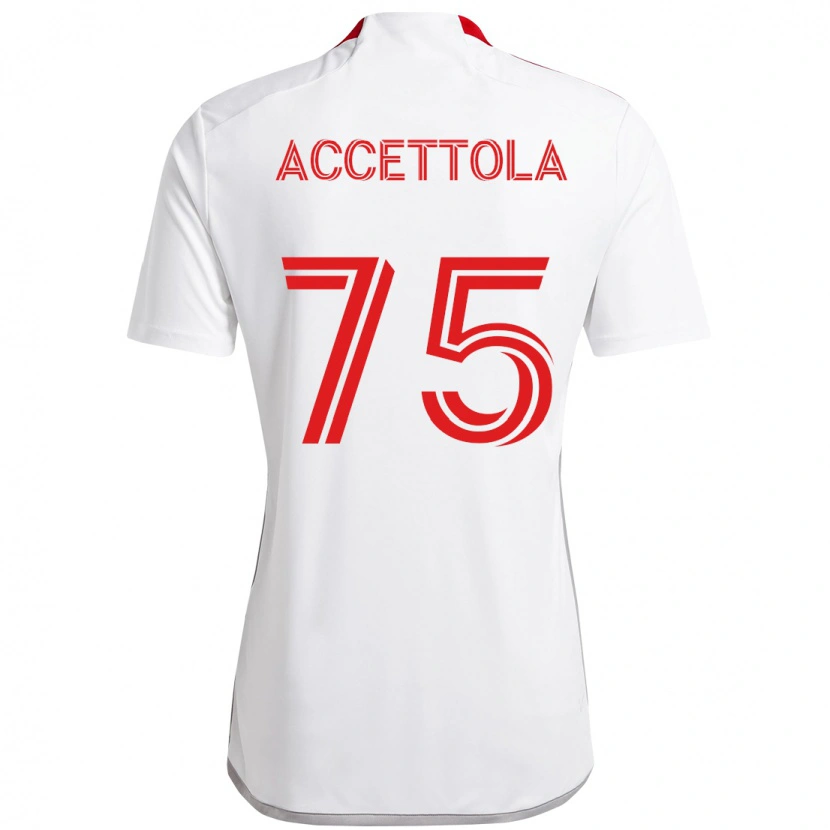 Danxen Hombre Camiseta Luca Accettola #75 Rojo Blanco 2ª Equipación 2025/26 La Camisa México