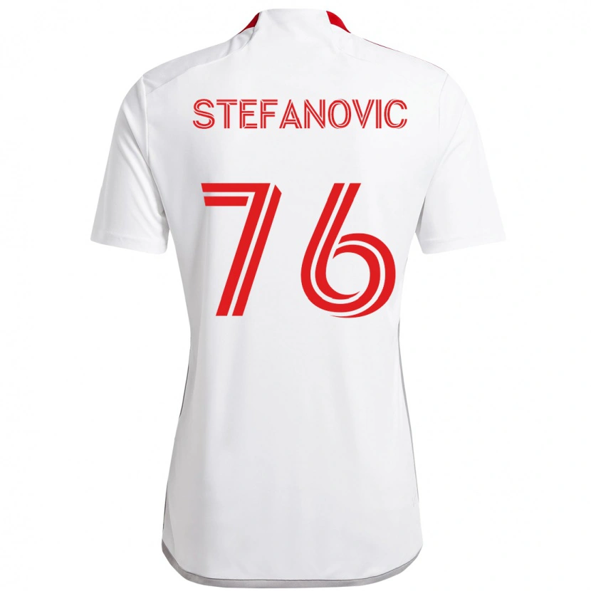 Danxen Hombre Camiseta Lazar Stefanovic #76 Rojo Blanco 2ª Equipación 2025/26 La Camisa México