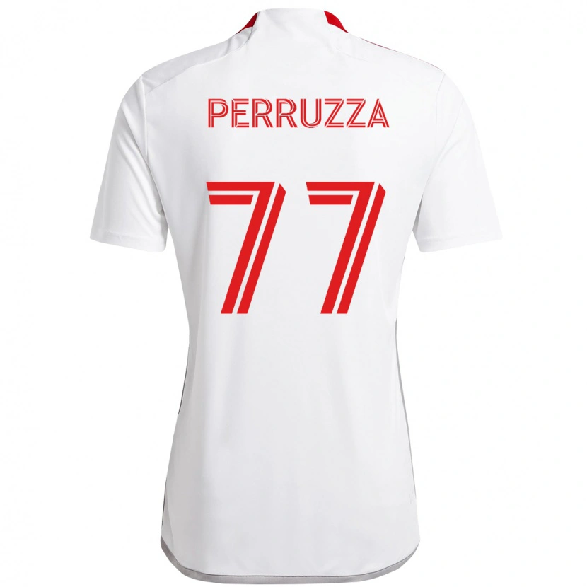 Danxen Hombre Camiseta Jordan Perruzza #77 Rojo Blanco 2ª Equipación 2025/26 La Camisa México