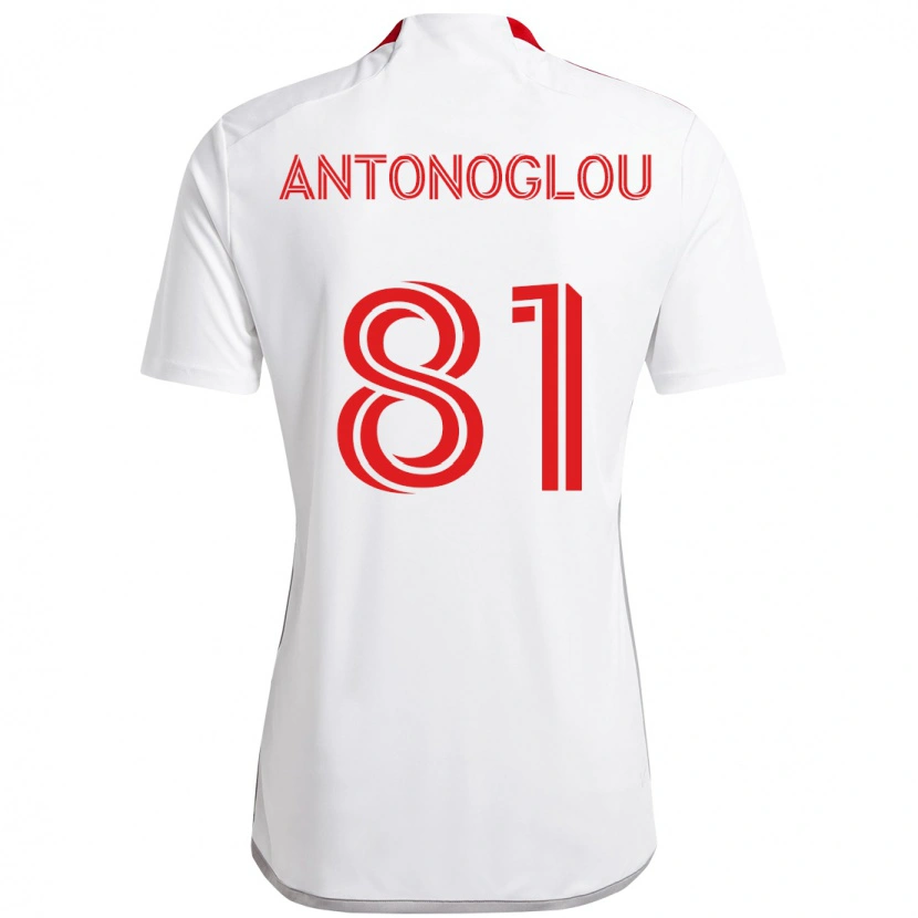 Danxen Hombre Camiseta Themi Antonoglou #81 Rojo Blanco 2ª Equipación 2025/26 La Camisa México
