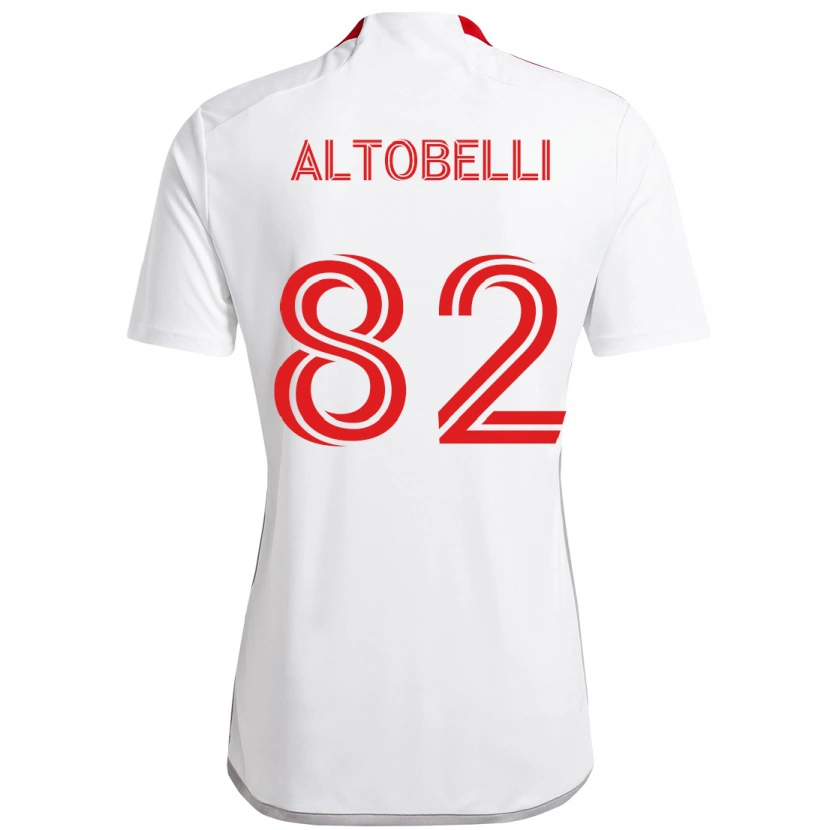 Danxen Hombre Camiseta Julian Altobelli #82 Rojo Blanco 2ª Equipación 2025/26 La Camisa México