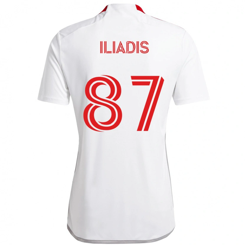 Danxen Hombre Camiseta Costa Iliadis #87 Rojo Blanco 2ª Equipación 2025/26 La Camisa México