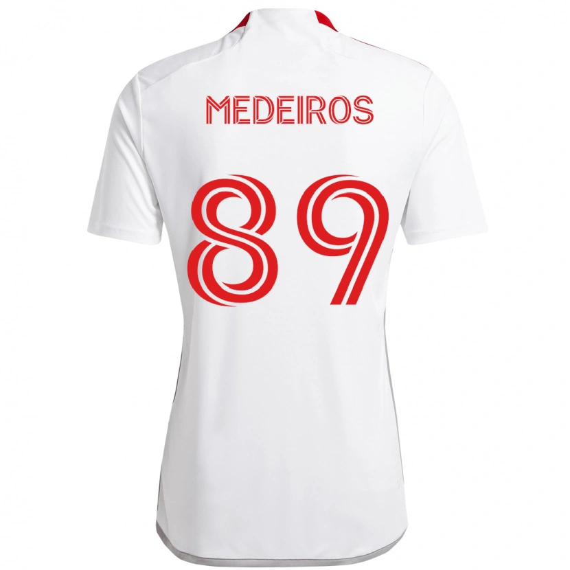 Danxen Hombre Camiseta Matthew Medeiros #89 Blanco Rojo 2ª Equipación 2025/26 La Camisa México
