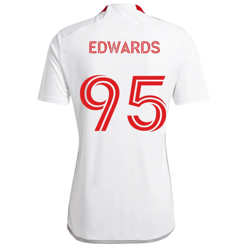 Danxen Hombre Camiseta Nathaniel Edwards #95 Blanco Rojo 2ª Equipación 2025/26 La Camisa México