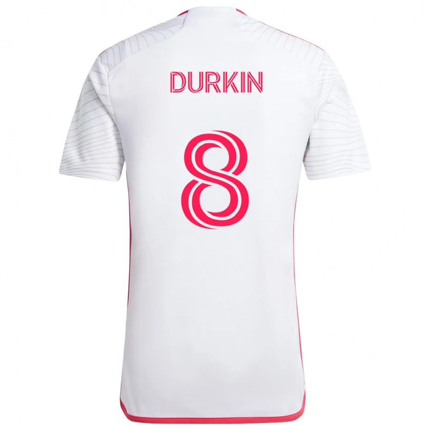 Danxen Hombre Camiseta Chris Durkin #8 Blanco Magenta 2ª Equipación 2025/26 La Camisa México