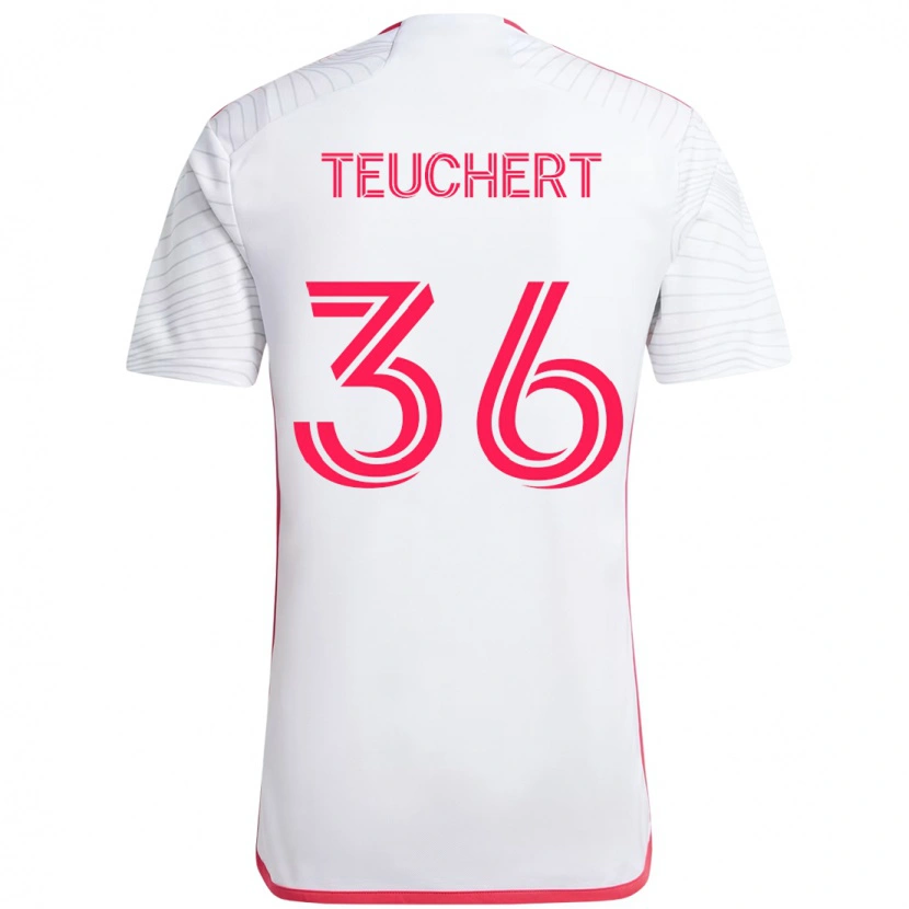 Danxen Hombre Camiseta Cedric Teuchert #36 Blanco Magenta 2ª Equipación 2025/26 La Camisa México