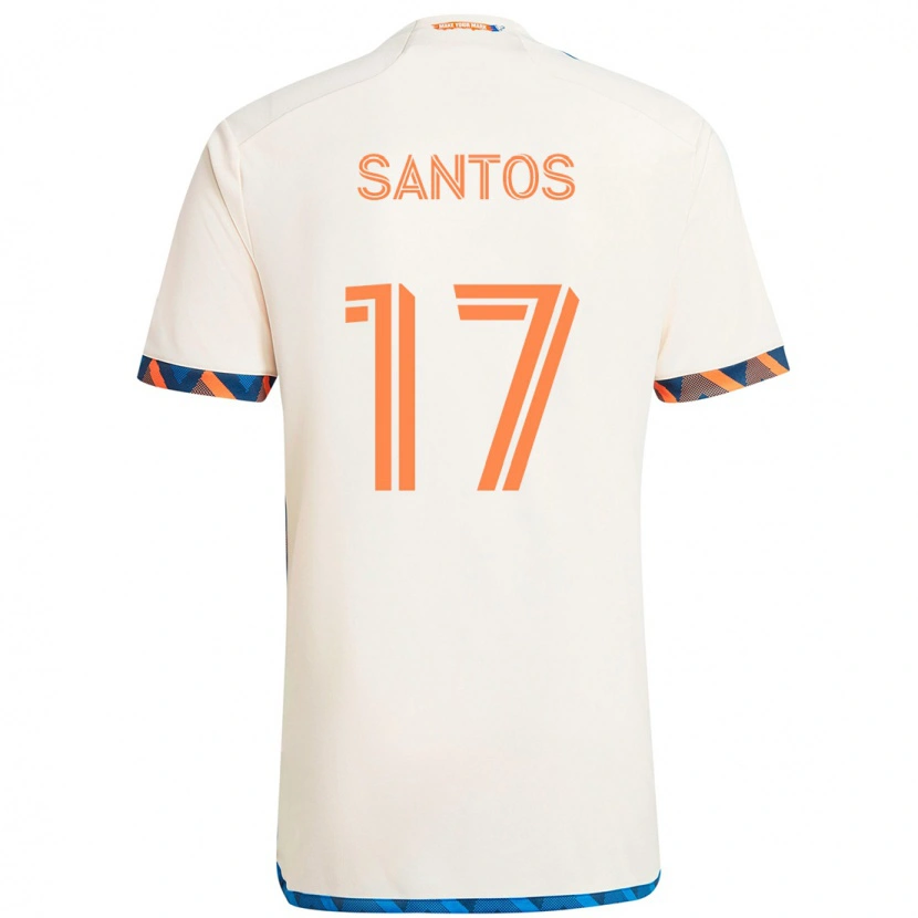Danxen Hombre Camiseta Sergio Santos #17 Azul Oscuro Naranja 2ª Equipación 2025/26 La Camisa México