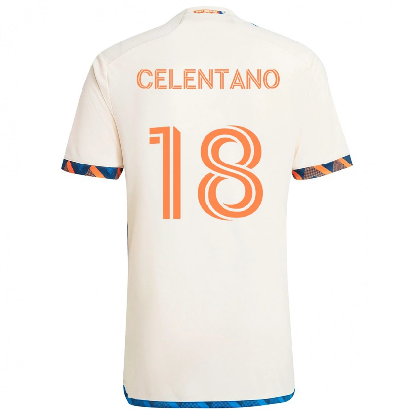 Danxen Hombre Camiseta Roman Celentano #18 Azul Oscuro Naranja 2ª Equipación 2025/26 La Camisa México