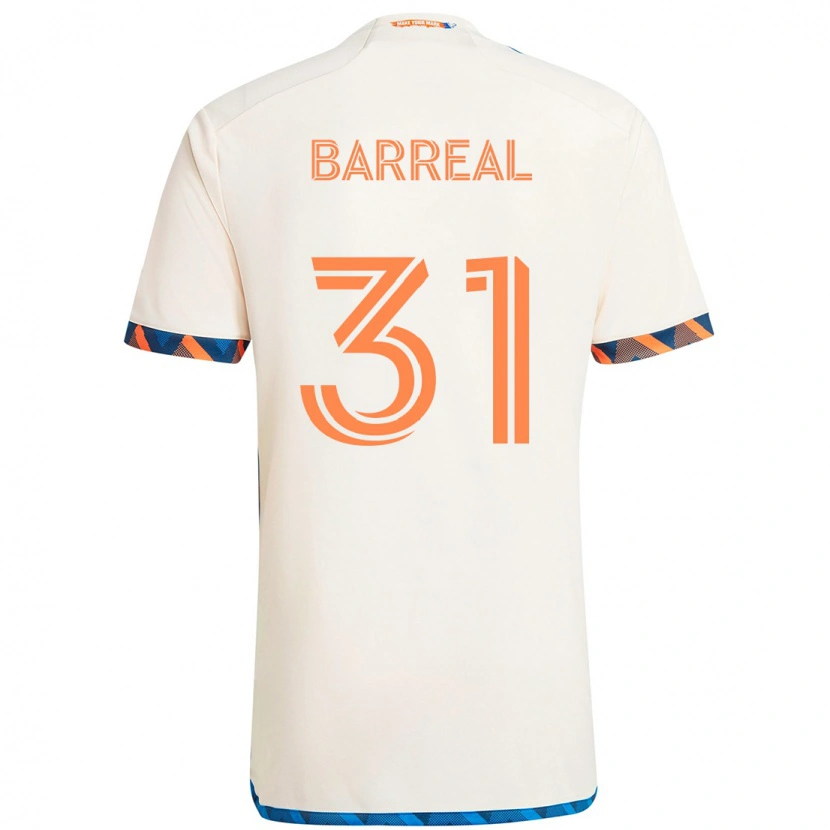 Danxen Hombre Camiseta Álvaro Barreal #31 Azul Oscuro Naranja 2ª Equipación 2025/26 La Camisa México