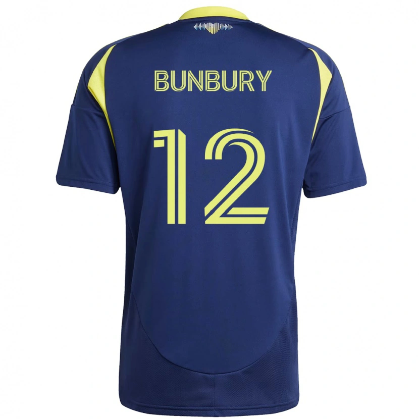 Danxen Hombre Camiseta Teal Bunbury #12 Amarillo Azul Marino 2ª Equipación 2025/26 La Camisa México