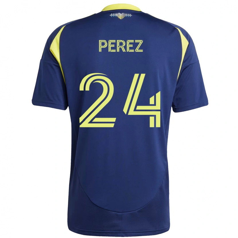 Danxen Hombre Camiseta Jonathan Pérez #24 Amarillo Azul Marino 2ª Equipación 2025/26 La Camisa México