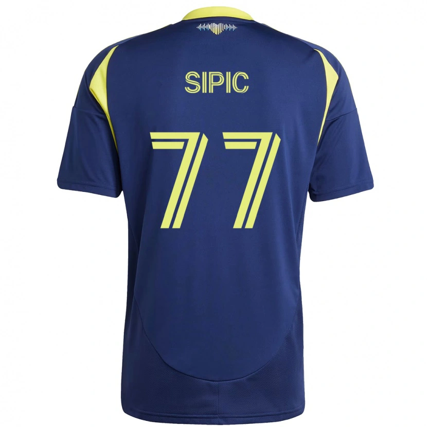 Danxen Hombre Camiseta Adem Sipić #77 Amarillo Azul Marino 2ª Equipación 2025/26 La Camisa México