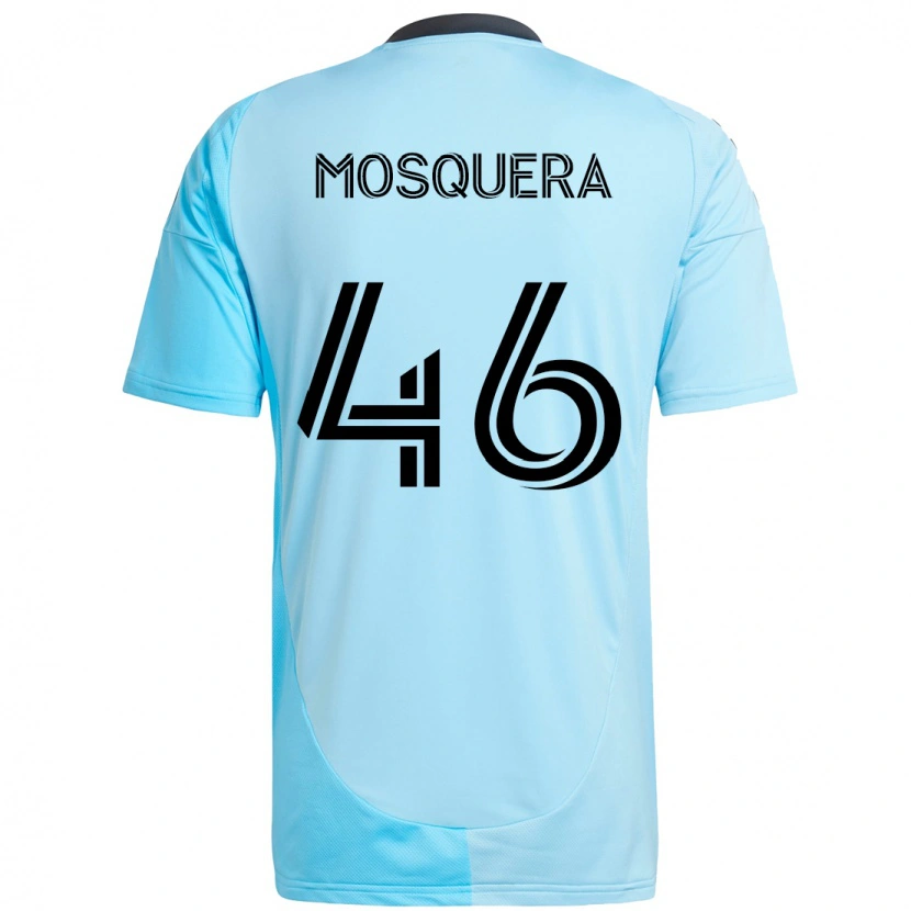 Danxen Hombre Camiseta Juan Camilo Mosquera #46 Negro Azul 2ª Equipación 2025/26 La Camisa México