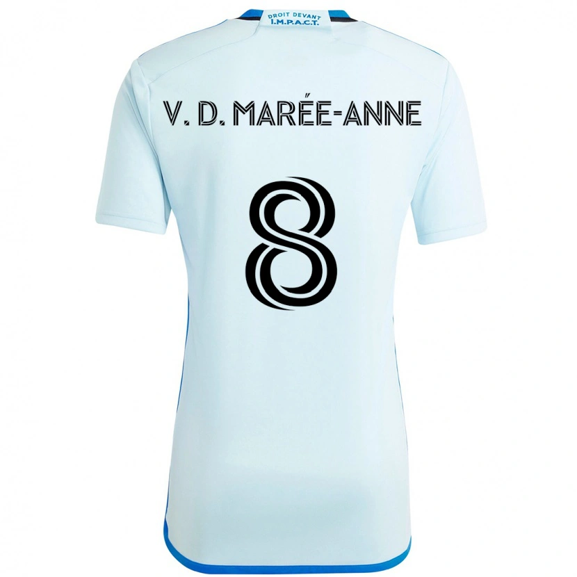 Danxen Hombre Camiseta Van Doesburg Marée-Anne #8 Azul Oscuro Negro 2ª Equipación 2025/26 La Camisa México