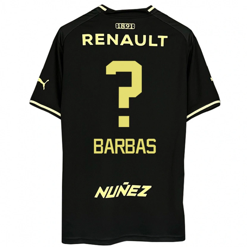 Danxen Hombre Camiseta Germán Barbas #0 Amarillo Negro 2ª Equipación 2025/26 La Camisa México