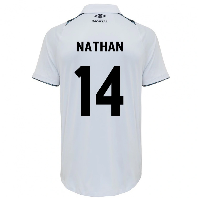 Danxen Hombre Camiseta Nathan #14 Blanco Azul 2ª Equipación 2025/26 La Camisa México