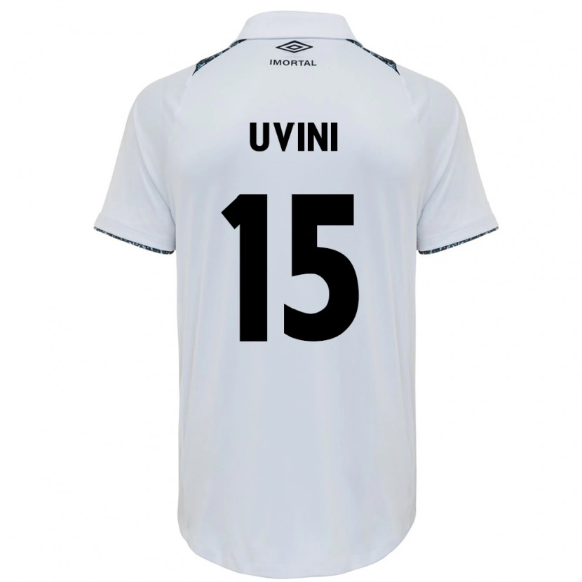 Danxen Hombre Camiseta Bruno Uvini #15 Blanco Azul 2ª Equipación 2025/26 La Camisa México