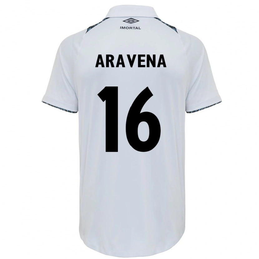 Danxen Hombre Camiseta Alexander Aravena #16 Blanco Azul 2ª Equipación 2025/26 La Camisa México