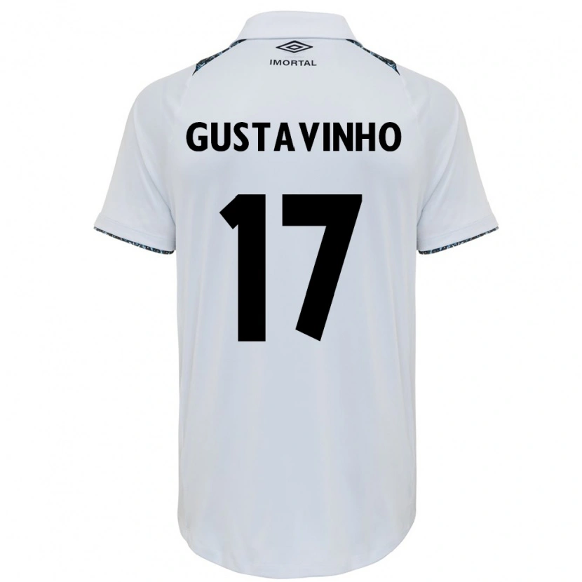 Danxen Hombre Camiseta Gustavinho #17 Blanco Azul 2ª Equipación 2025/26 La Camisa México