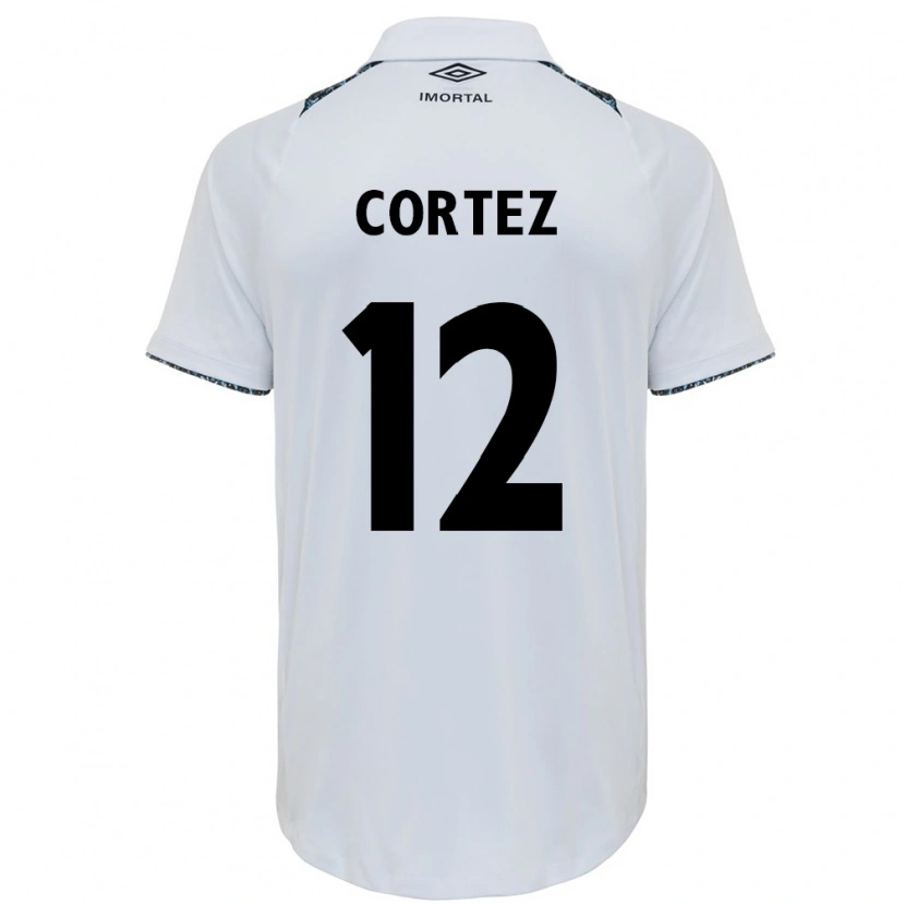 Danxen Hombre Camiseta Bruno Cortez #12 Blanco Azul 2ª Equipación 2025/26 La Camisa México