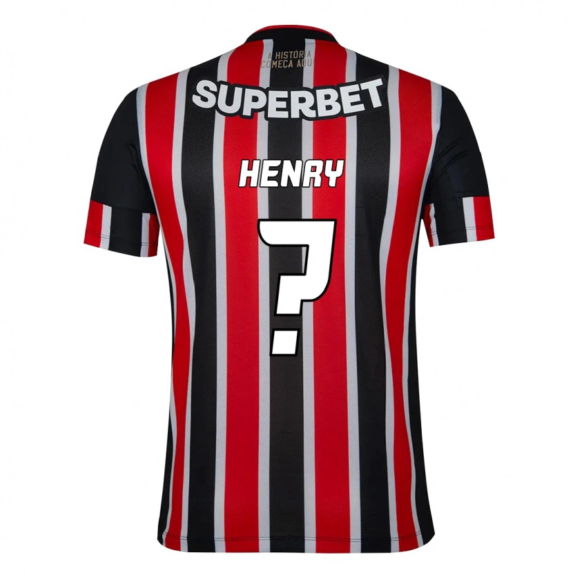 Danxen Hombre Camiseta Thierry Henry #0 Rojo Negro Blanco 2ª Equipación 2025/26 La Camisa México