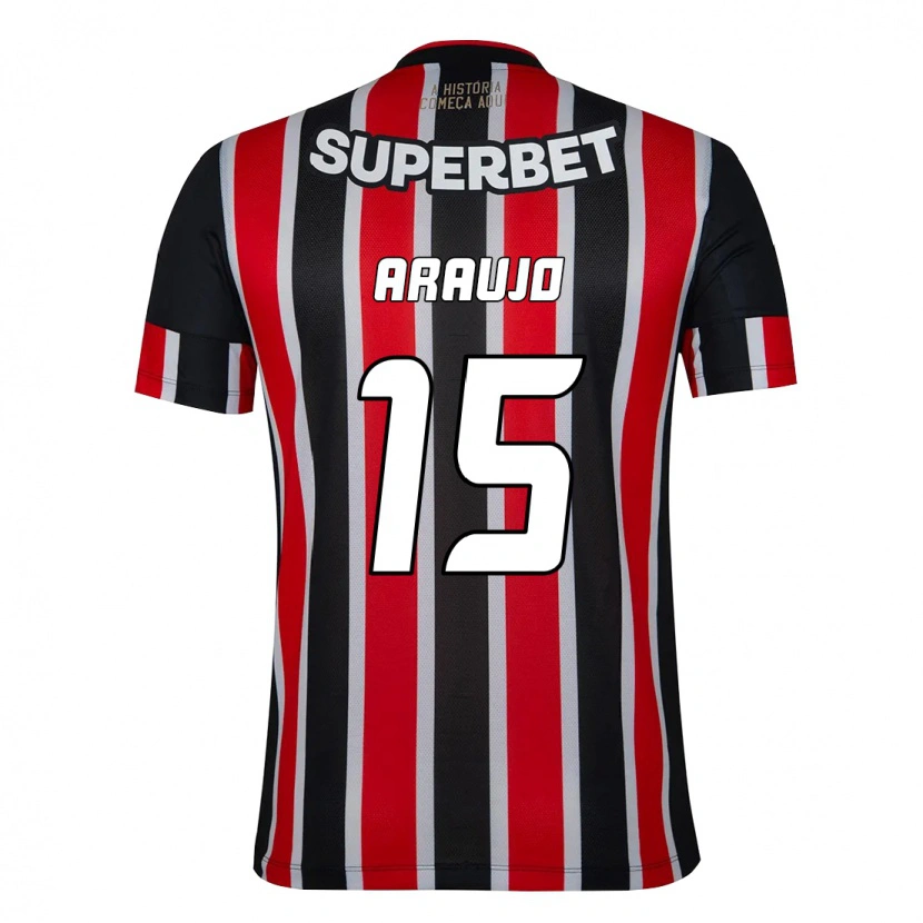Danxen Hombre Camiseta Michel Araújo #15 Negro Rojo 2ª Equipación 2025/26 La Camisa México
