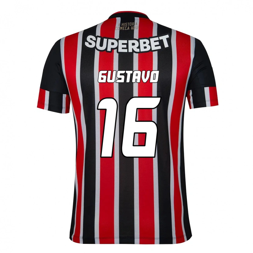 Danxen Hombre Camiseta Luiz Gustavo #16 Negro Rojo 2ª Equipación 2025/26 La Camisa México