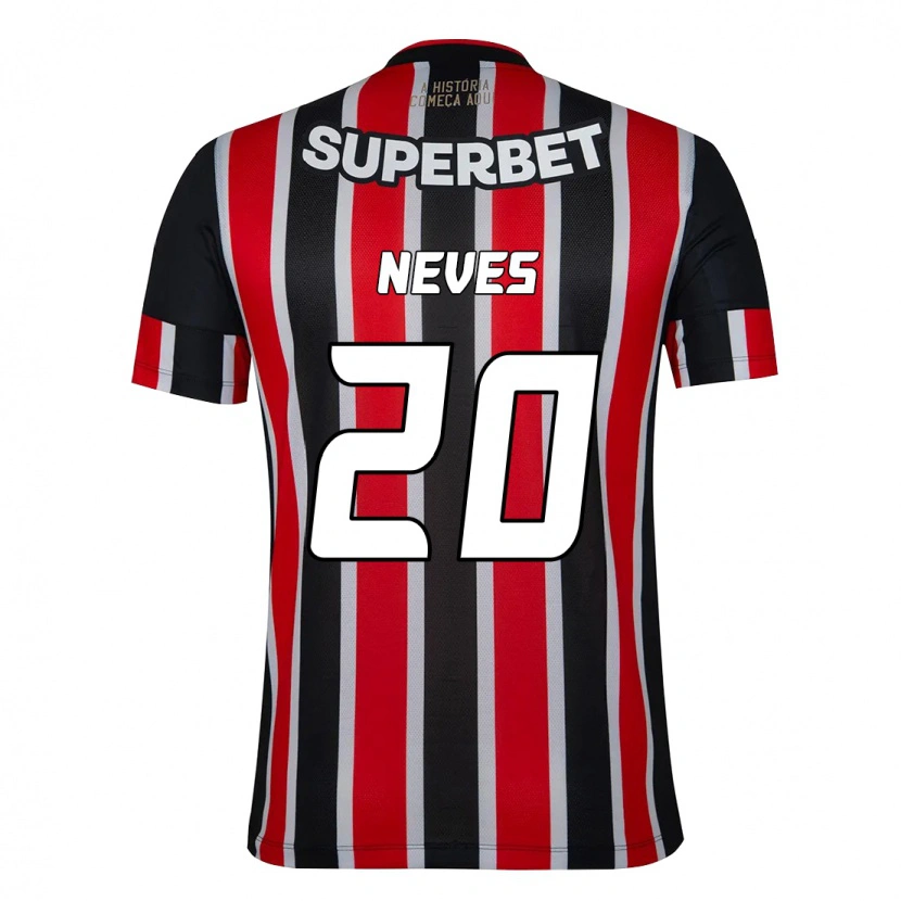 Danxen Hombre Camiseta Gabriel Neves #20 Negro Rojo 2ª Equipación 2025/26 La Camisa México