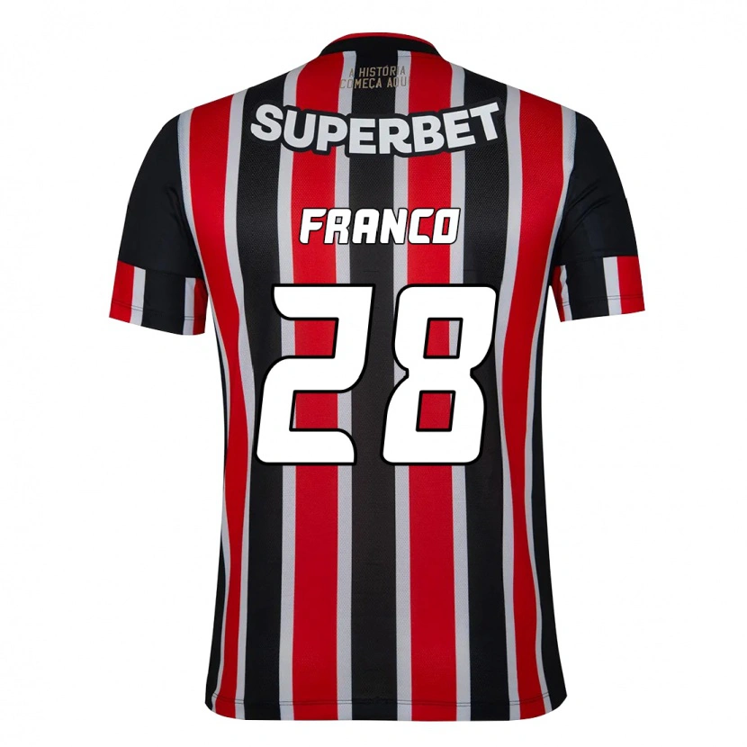 Danxen Hombre Camiseta Alan Franco #28 Negro Rojo 2ª Equipación 2025/26 La Camisa México