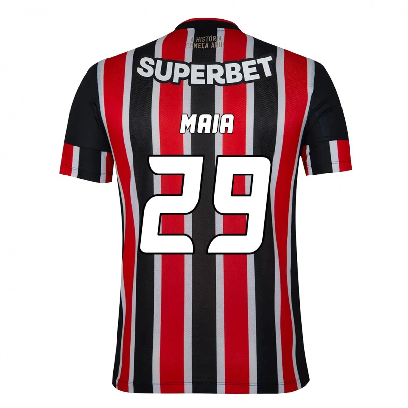 Danxen Hombre Camiseta Pablo Maia #29 Negro Rojo 2ª Equipación 2025/26 La Camisa México