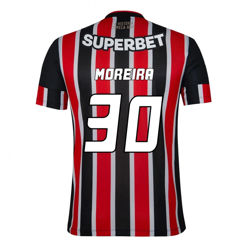 Danxen Hombre Camiseta João Moreira #30 Negro Rojo 2ª Equipación 2025/26 La Camisa México