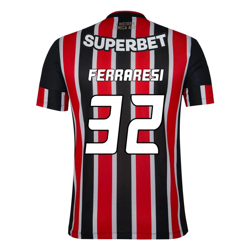 Danxen Hombre Camiseta Nahuel Ferraresi #32 Negro Rojo 2ª Equipación 2025/26 La Camisa México