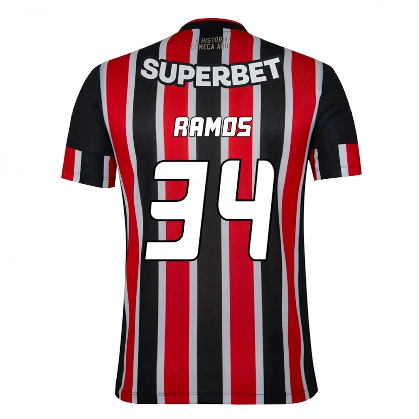 Danxen Hombre Camiseta Raí Ramos #34 Negro Rojo 2ª Equipación 2025/26 La Camisa México
