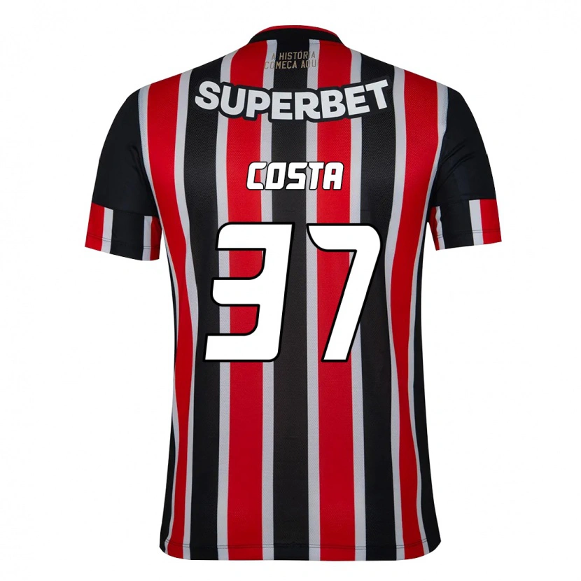 Danxen Hombre Camiseta Talles Costa #37 Negro Rojo 2ª Equipación 2025/26 La Camisa México