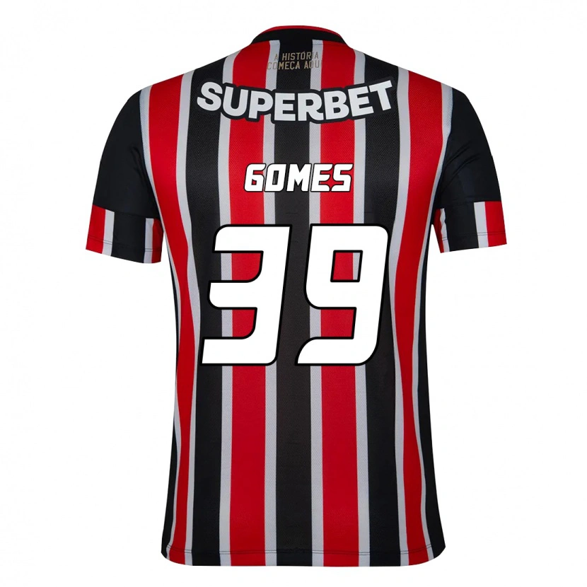 Danxen Hombre Camiseta William Gomes #39 Negro Rojo 2ª Equipación 2025/26 La Camisa México