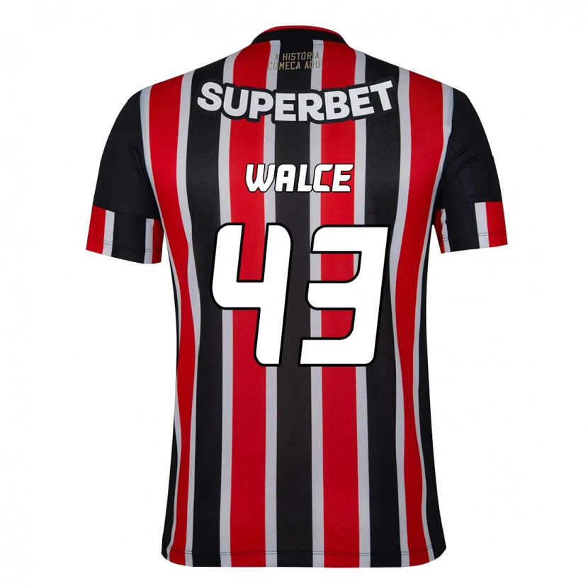 Danxen Hombre Camiseta Walce #43 Rojo Negro Blanco 2ª Equipación 2025/26 La Camisa México
