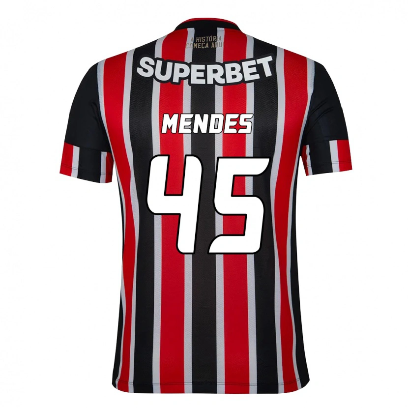 Danxen Hombre Camiseta Nathan Mendes #45 Negro Rojo 2ª Equipación 2025/26 La Camisa México
