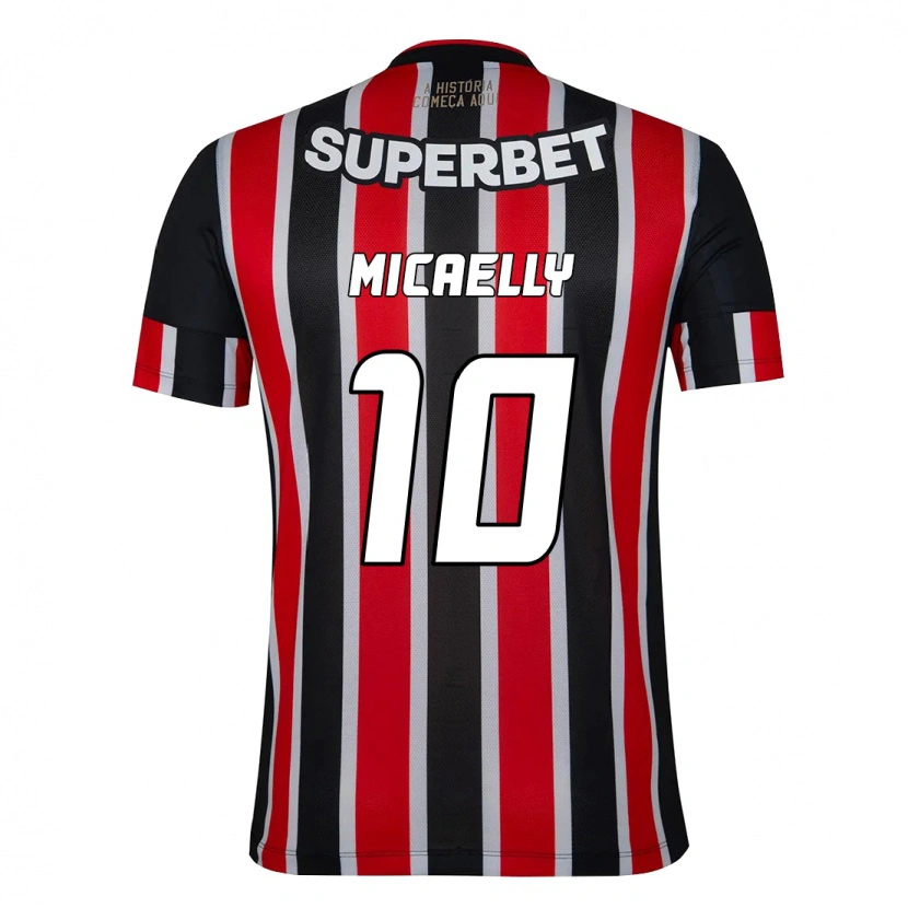 Danxen Hombre Camiseta Micaelly #10 Rojo Negro Blanco 2ª Equipación 2025/26 La Camisa México