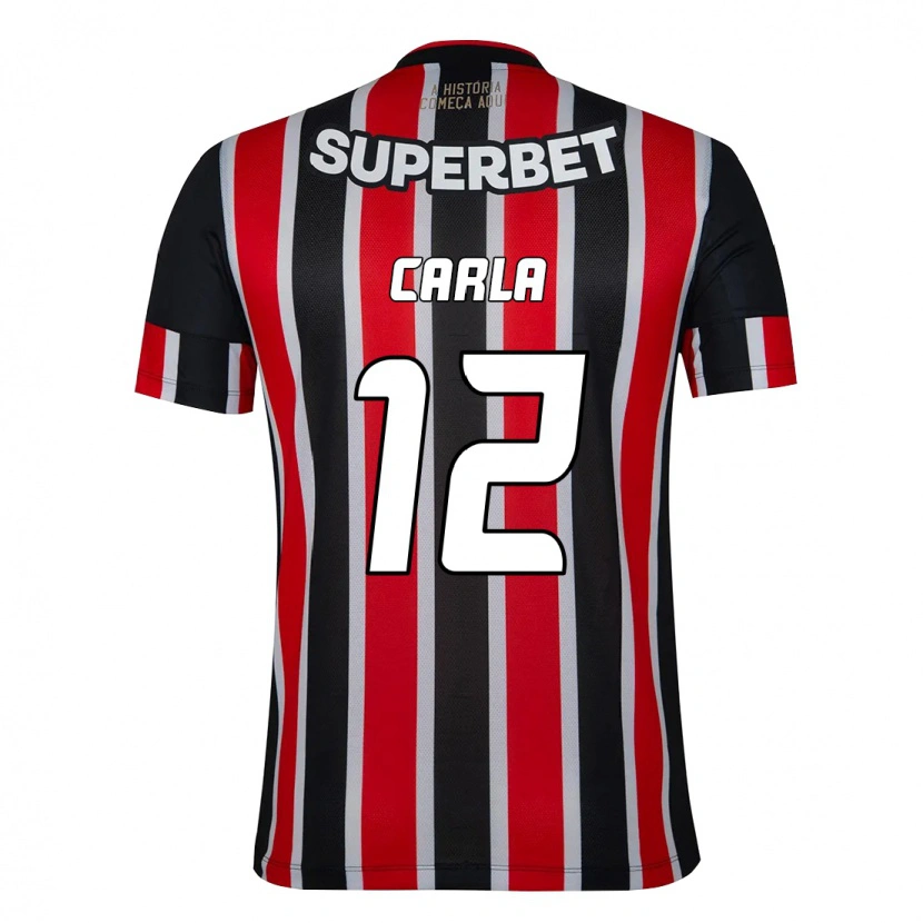Danxen Hombre Camiseta Carla Maria Da Silva #12 Negro Rojo 2ª Equipación 2025/26 La Camisa México