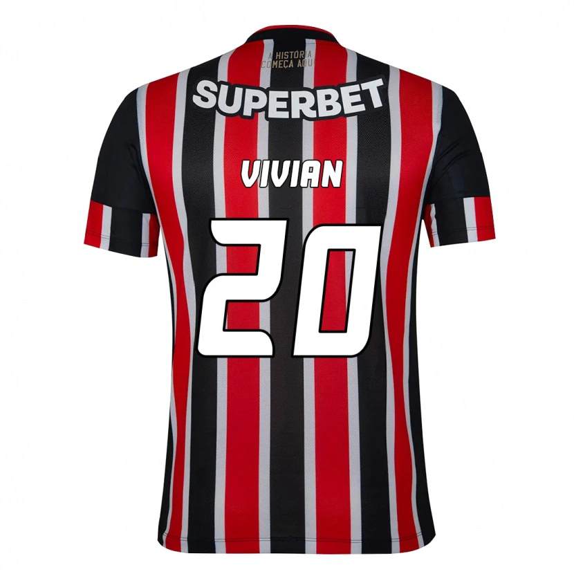 Danxen Hombre Camiseta Vivian #20 Rojo Negro Blanco 2ª Equipación 2025/26 La Camisa México