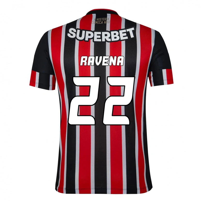 Danxen Hombre Camiseta Ravena #22 Rojo Negro Blanco 2ª Equipación 2025/26 La Camisa México