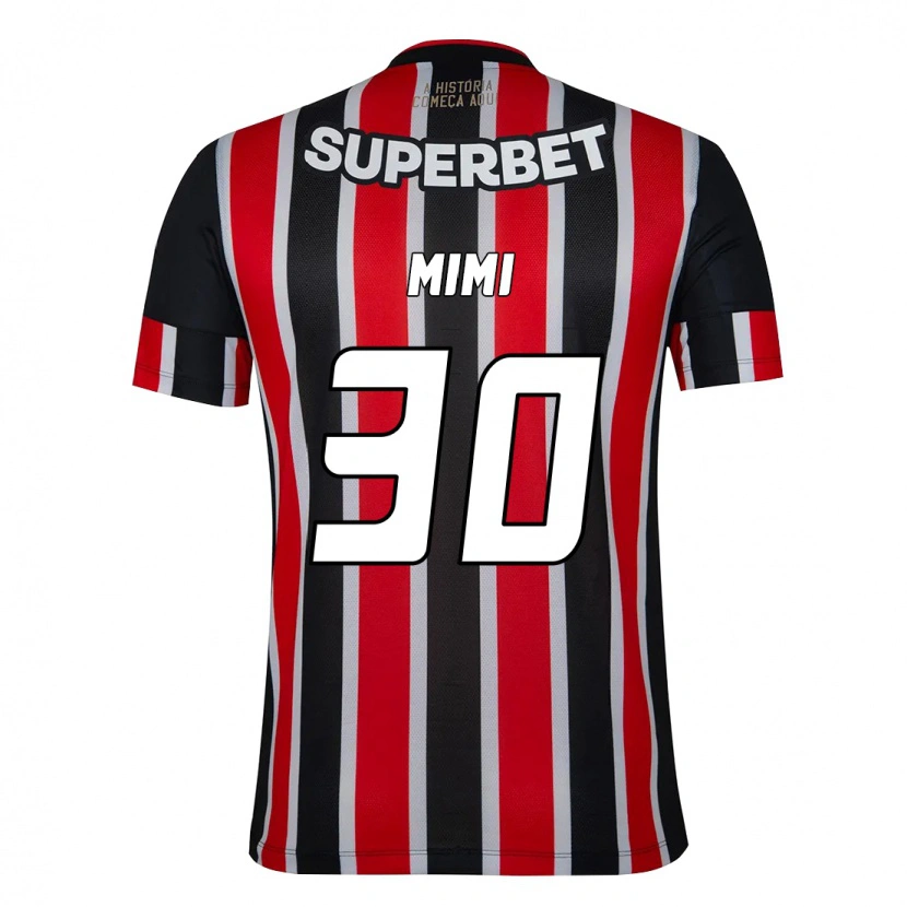 Danxen Hombre Camiseta Mimi #30 Rojo Negro Blanco 2ª Equipación 2025/26 La Camisa México