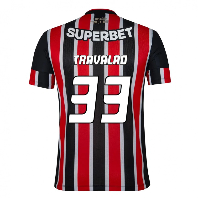 Danxen Hombre Camiseta Rafa Travalão #33 Negro Rojo 2ª Equipación 2025/26 La Camisa México
