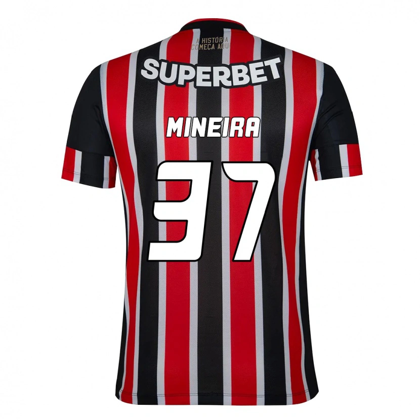 Danxen Hombre Camiseta Rafa Mineira #37 Negro Rojo 2ª Equipación 2025/26 La Camisa México