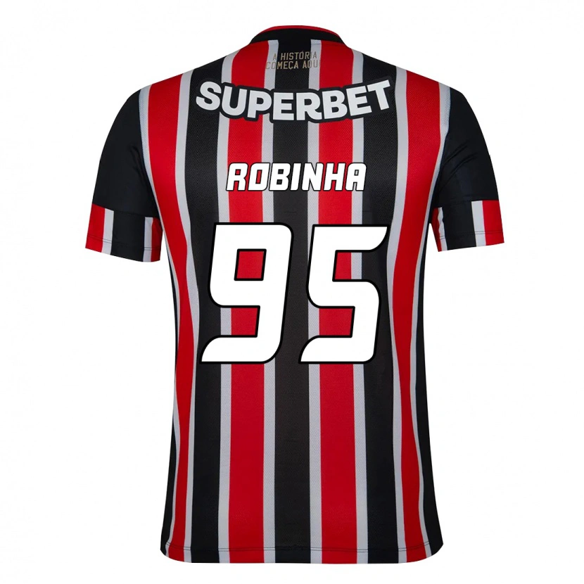 Danxen Hombre Camiseta Robinha #95 Rojo Negro Blanco 2ª Equipación 2025/26 La Camisa México