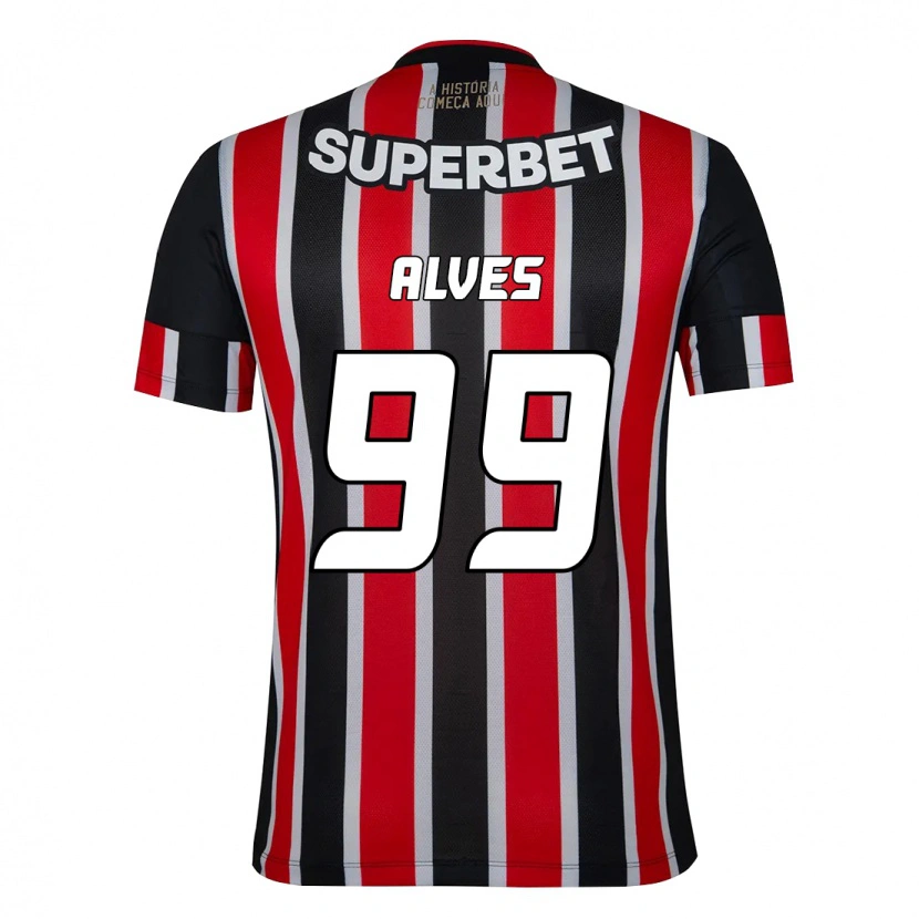 Danxen Hombre Camiseta Letícia Alves #99 Negro Rojo 2ª Equipación 2025/26 La Camisa México