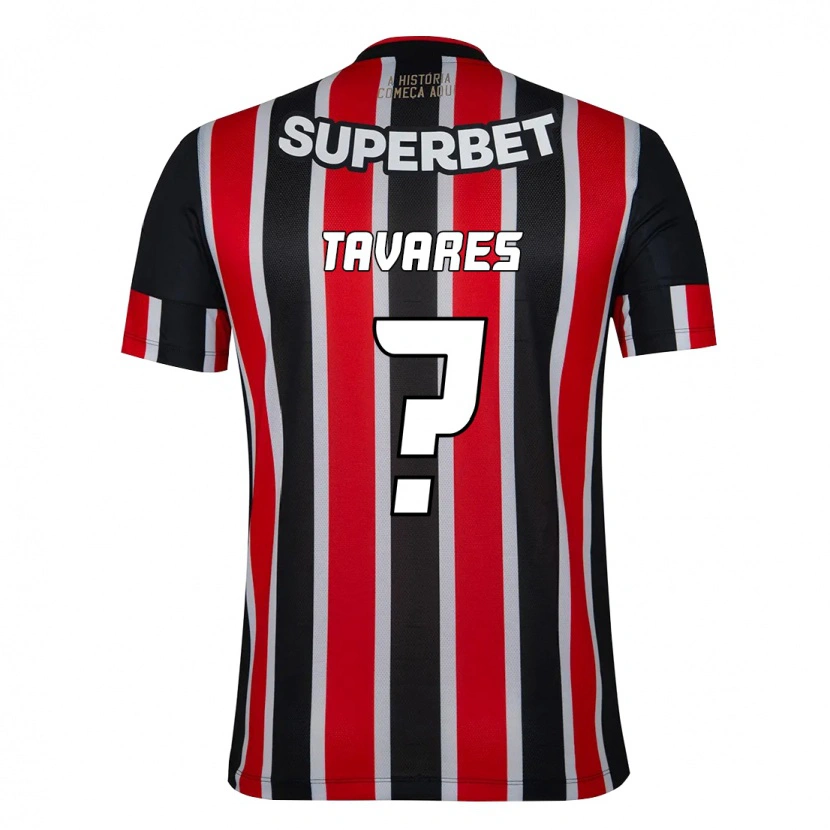 Danxen Hombre Camiseta Junior Tavares #0 Rojo Negro Blanco 2ª Equipación 2025/26 La Camisa México
